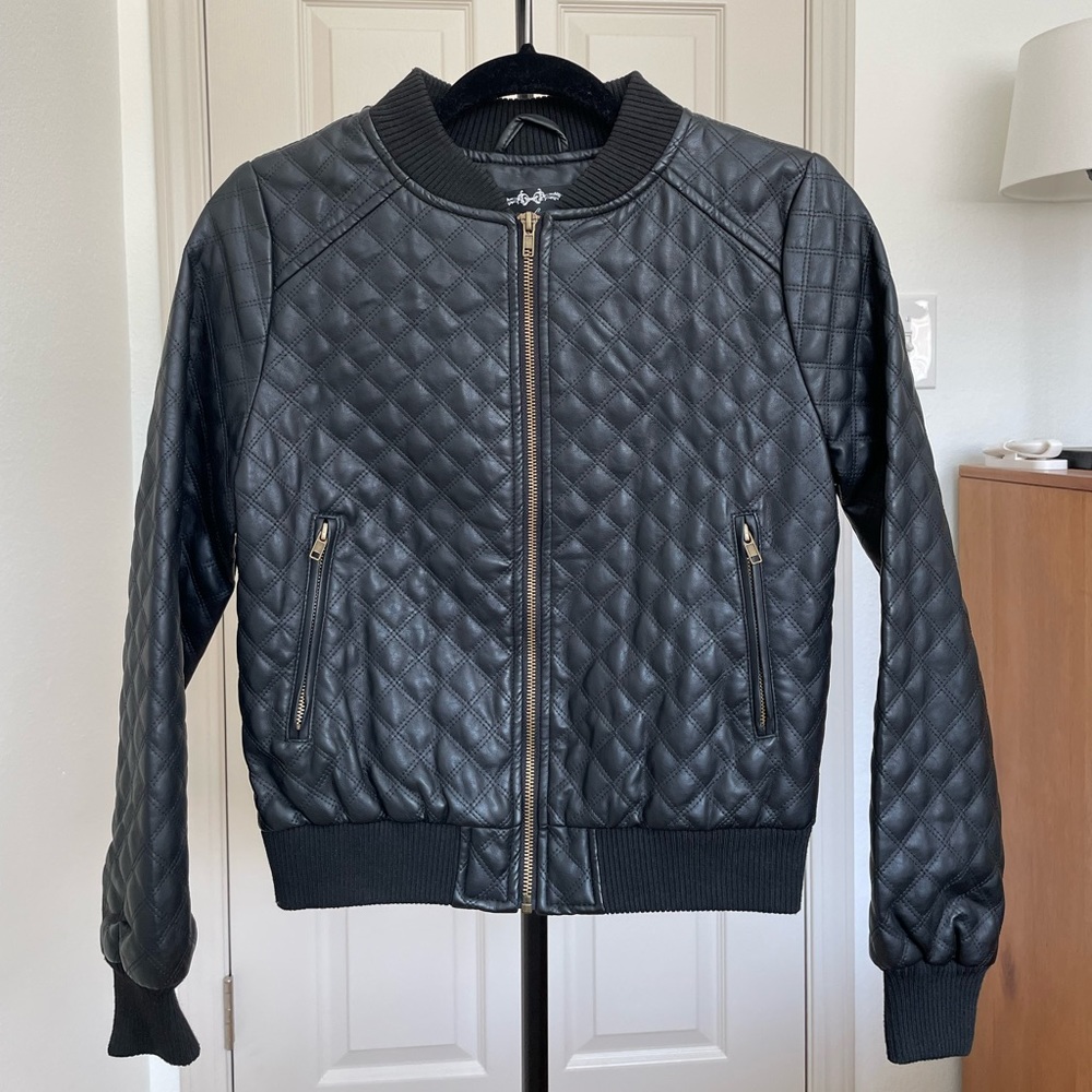 Ambiance Black Faux Leather Jacket